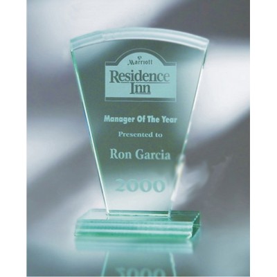 10 5/8" Jade Glass Waterfall Fan Award