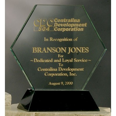 4" Hexagon Award w/Marble Base
