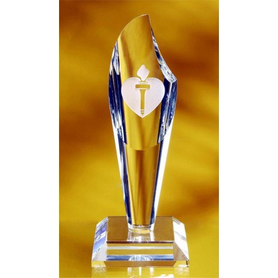 Burning Torch Optic Crystal Award (4"x 10")