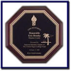 Rosewood Piano Finish Octagonal Plaque (10"x10")