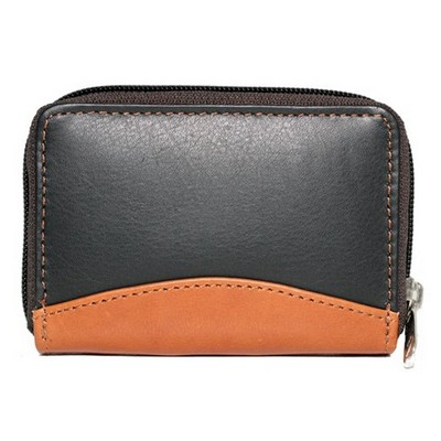 Ashlin® Designer Akelina Black/Tan Accordion Card Wallet