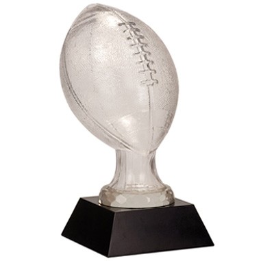 Glass Football Award w/ Marble Base (13 3/4")