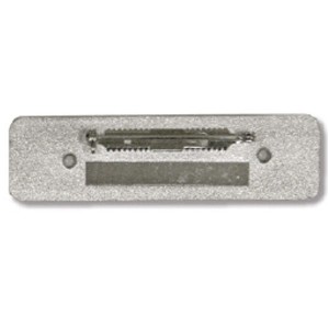 Silver Aluminum Framed Metal Badge w/Pin Backing Blank (2-5/8"x5/8")