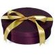 Oval Purple Fabric Covered Wine Bottle & Glass Gift Box