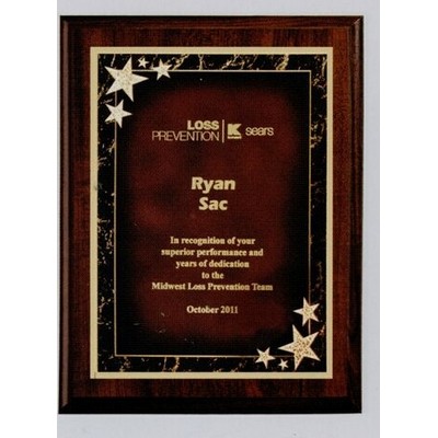 Cherry Finish Starburst Plaque w/Red Plate (9" x 12")