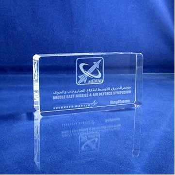 4 3/4" Beveled Edge Optical Crystal Cube Paperweight