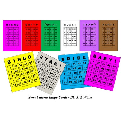 Semi Custom Bingo Cards - Black & White (2.00"x3.50")