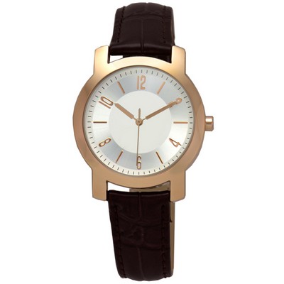 Matsuda Concord Rose Gold Watch (Silver/Brown - Men's)