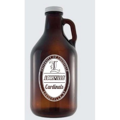 64 Oz. Glass Amber Growler