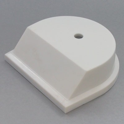 White Plastic Semi-Circular Trophy Base (1-1/8" x 3¾" x 3½")