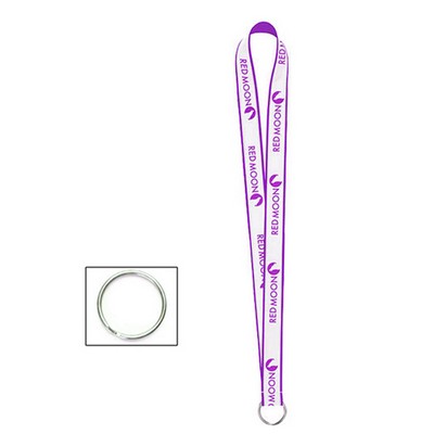 1/2" Polyester Lanyard with Metal Split Ring