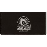 Leatherette Checkbook Cover – Black/Silver