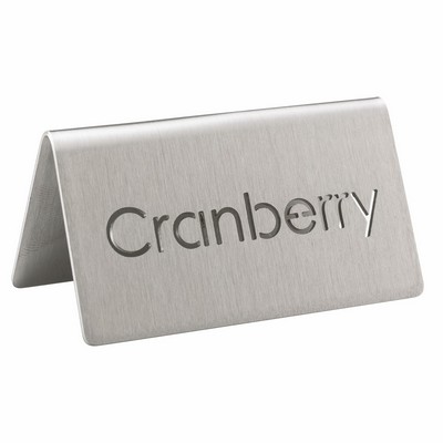 Laser Cut Stainless Steel ID Table Tent (Cranberry)