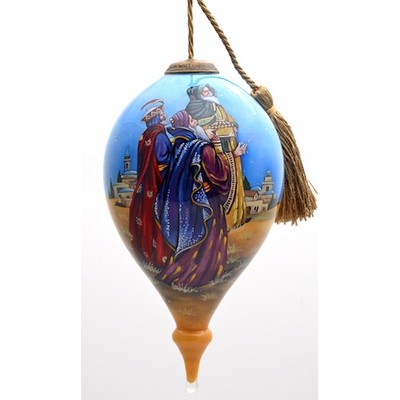 Three Kings At Bethlehem Glass Ornament - Complex Artwork