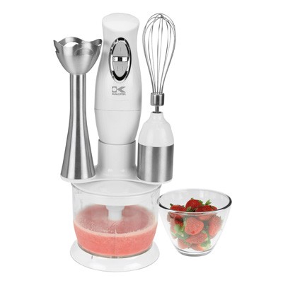 White Combi Mixer Including Mixing Cup, Chopper And Whisk