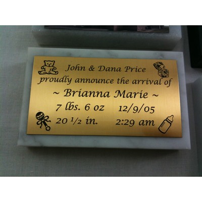 White Marble Paperweight (2.5"x4")