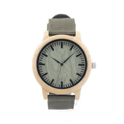 Bamboo & Soft Strap Watch