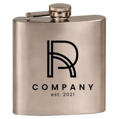 Laser Engraved Stainless Steel 6oz Flask