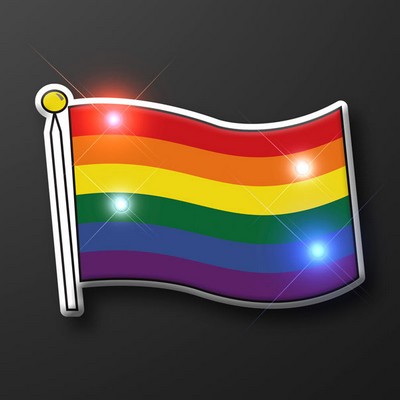 Light Up Rainbow Flag Pins, Pride Party Supplies - BLANK