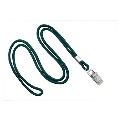 1/8" Blank Lanyard w/Bulldog Clip (Forest Green)