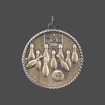 Silver Bowling Medal (2")