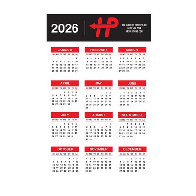 Paper Wall Calendar - 24"x38"