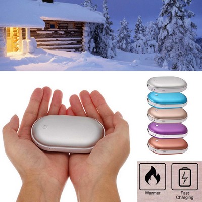 iBank ® Hand Warmer + 5200mAh Power Bank Charger (Silver)