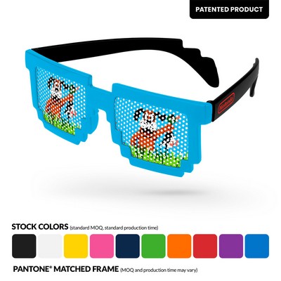 Pinhole 2-Tone Pixel Sunglasses W/ Imprint