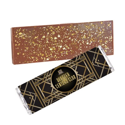 Foil Wrapped Belgian Chocolate Bar w/ Gold Flake Topping