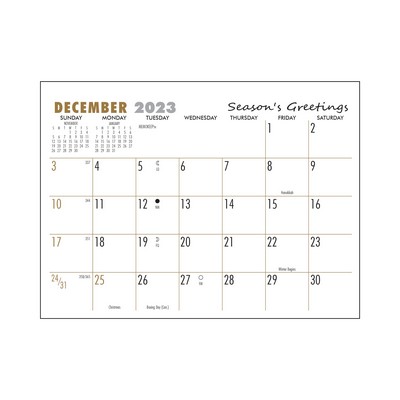 Mini Memo 2027 Calendar Pad, Gold/Black
