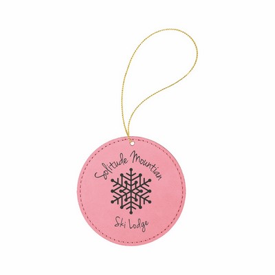 Pink Leatherette Round Ornament