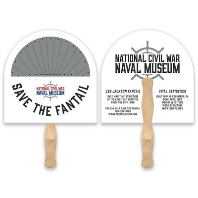 Lightweight Full Color Two Sided Single Paper Arch Shape Hand Fan