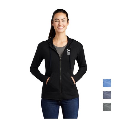 Sport-Tek® Women's PosiCharge® Tri-Blend Wicking Fleece Full-Zip Hooded Embroidered Jacket