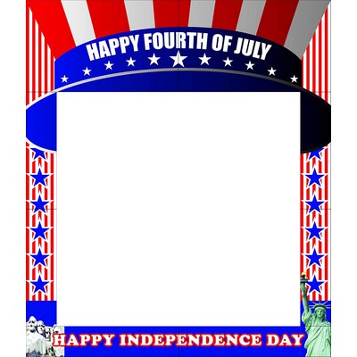 'Happy 4th of July' Themed Party Photo Frame Prop, 35 X 30"