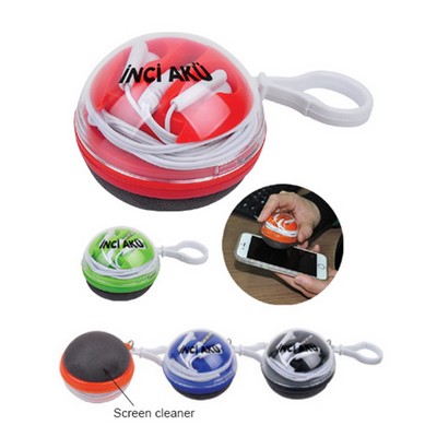 Earphone w/Screen Cleaner