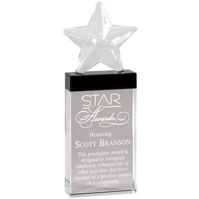 Optical Crystal Frosted Star Award (3 ¼" x 9")