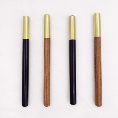 Wooden Roller Pen With Brass Screw Cap