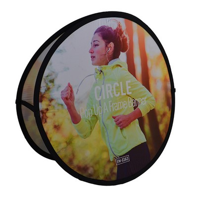 3.28' Round, Triangle Easy Carry Pop Up A-Frame Banner