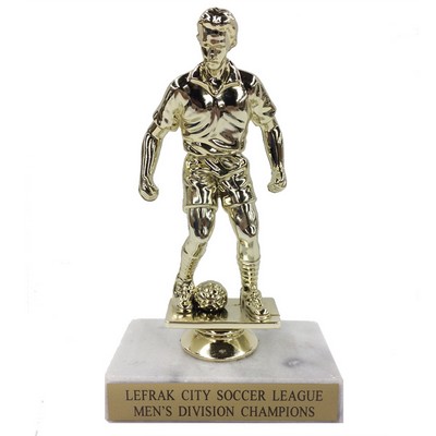 6 ½" Male Soccer Trophy w/Marble Base