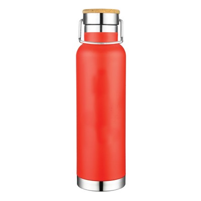 Stainless Steel Leak Proof Bottle, Stainless Carry Bar, Bamboo Accent top - Blank