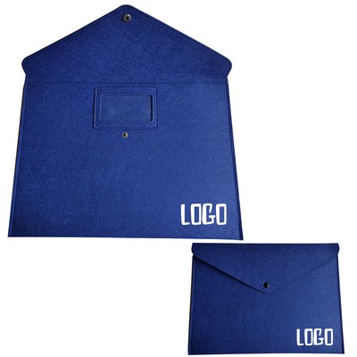 A4 Felt File Folder w/A Clear Business Card Pocket