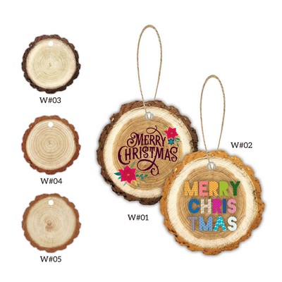 Full Color Christmas Ornament - Trunk W/ Hemp Rope