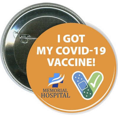 I Got My COVID-19 Vaccine-Orange, Coronavirus - 2 1/4'' Round Button