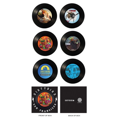 2-Sided Mini Record Coasters - Sets of 6 - Custom Paperboard Box