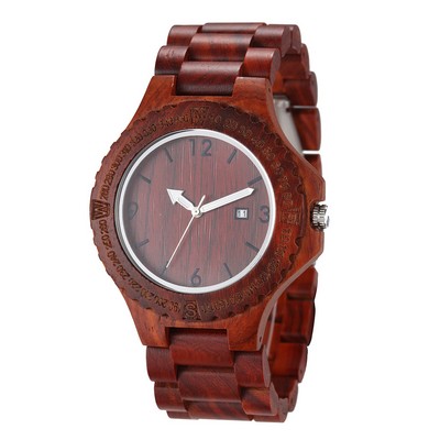 Red Sandalwood Calendar Watch