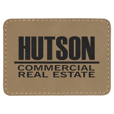 Rectangle Leatherette Patch with Adhesive