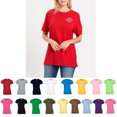 Women's 6.35 oz. Slim-Fit Short-Sleeve Crewneck Cotton T-Shirt