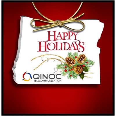 Oregon Ornament in White Acrylic