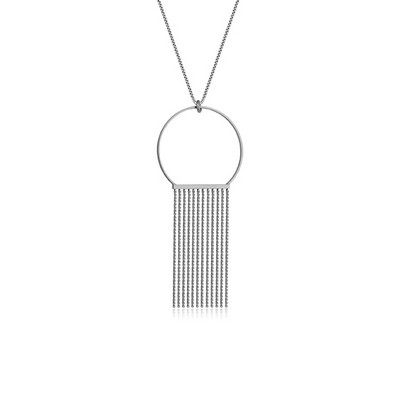 CJ Steelx Large Skyfall Fringe Necklace - Silver