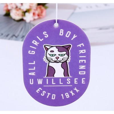 3.5" Die Cut Shape Custom Full Color Printed Air Freshener w/Grape Scent